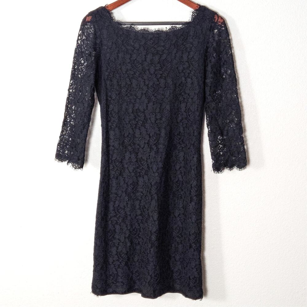 Diane von Furstenberg Zarita Dress Lace Size 10 Feminine Lace Cocktail